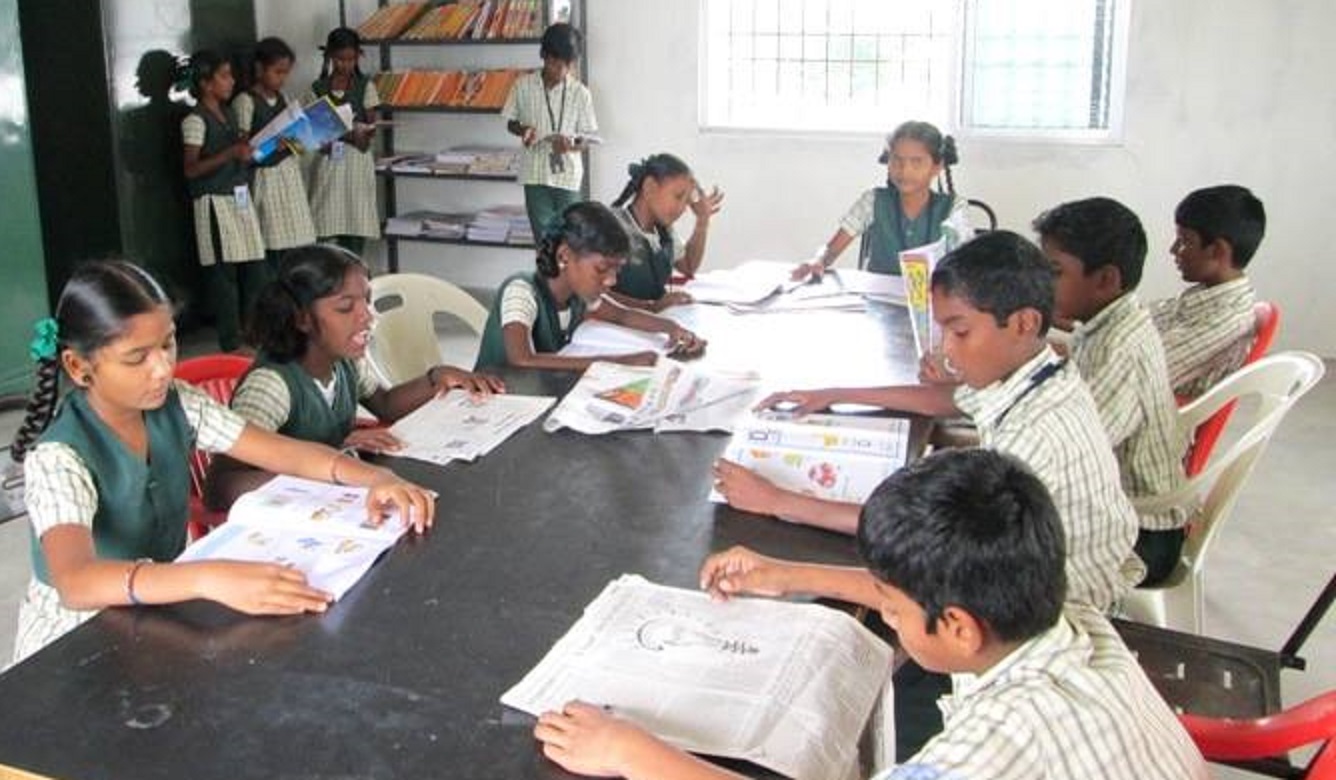 Students in Sri Ramana Library